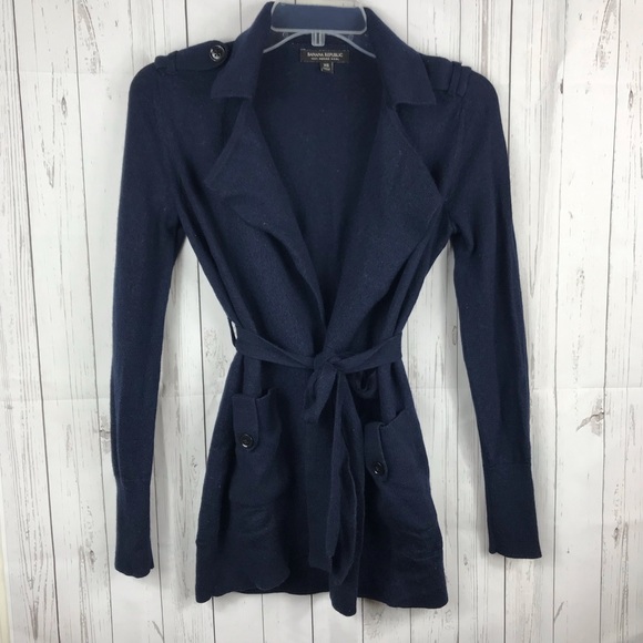 Banana Republic Sweaters - Banana Republic Navy Merino Wool Cardigan Size XS